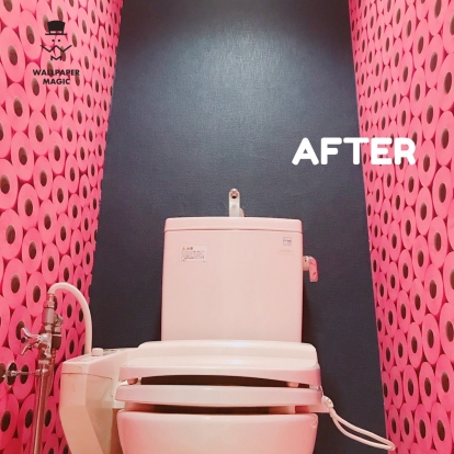 トイレ　ピンク　壁紙